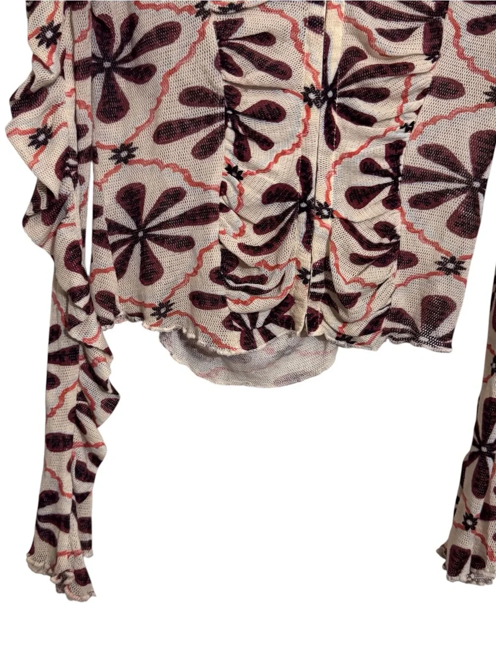 ❌❌❌❌❌❌❌Free People Size Medium Through The Meadow Top Floral Blouse Boho Western